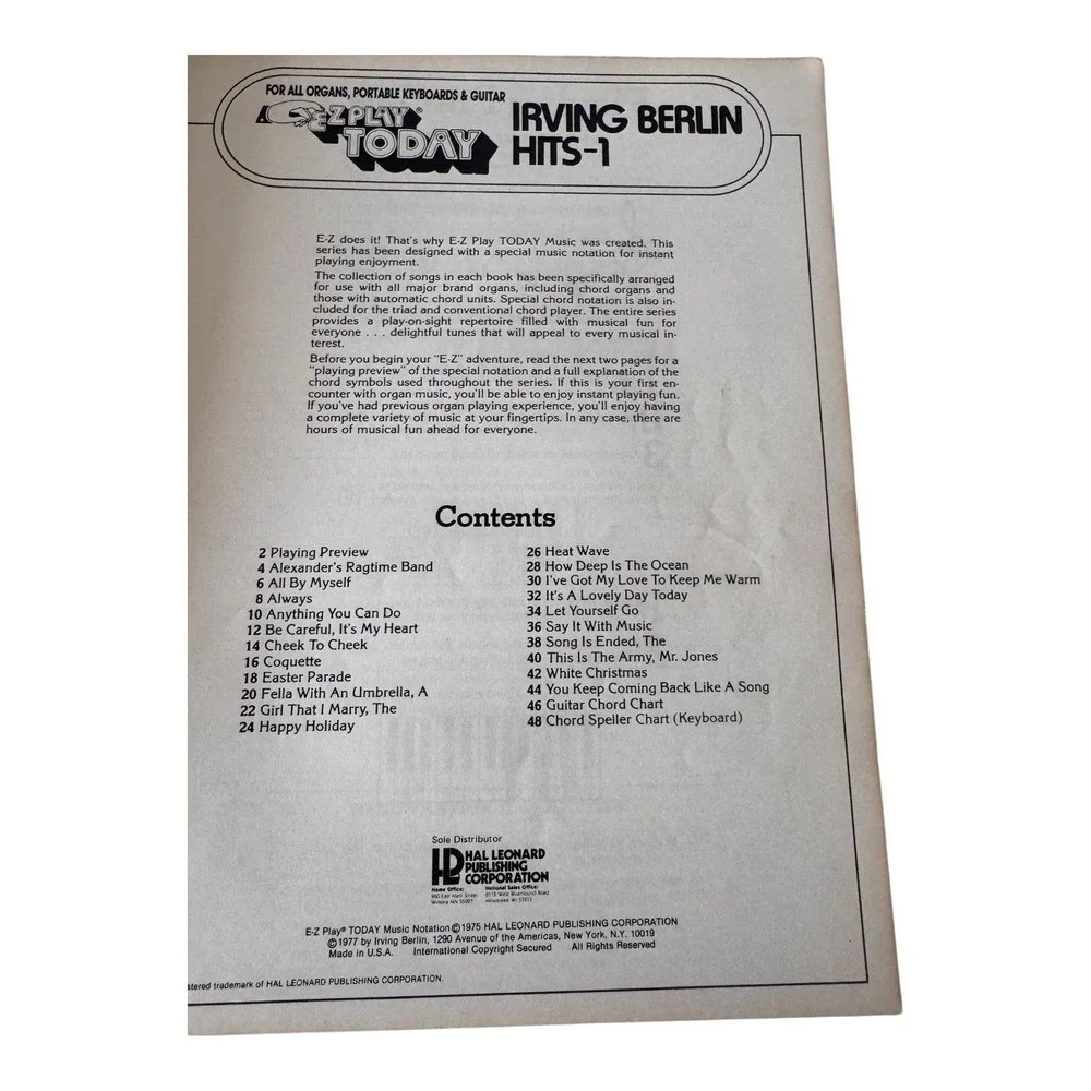 5 E-Z Play Today Music Gershwin Berlin Porter Rodgers Organ Piano Keybrd Guitar